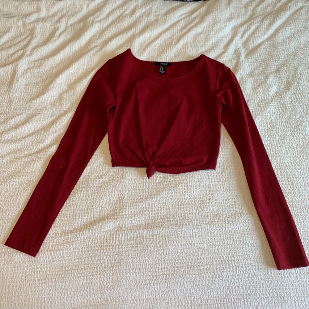 Red crop top